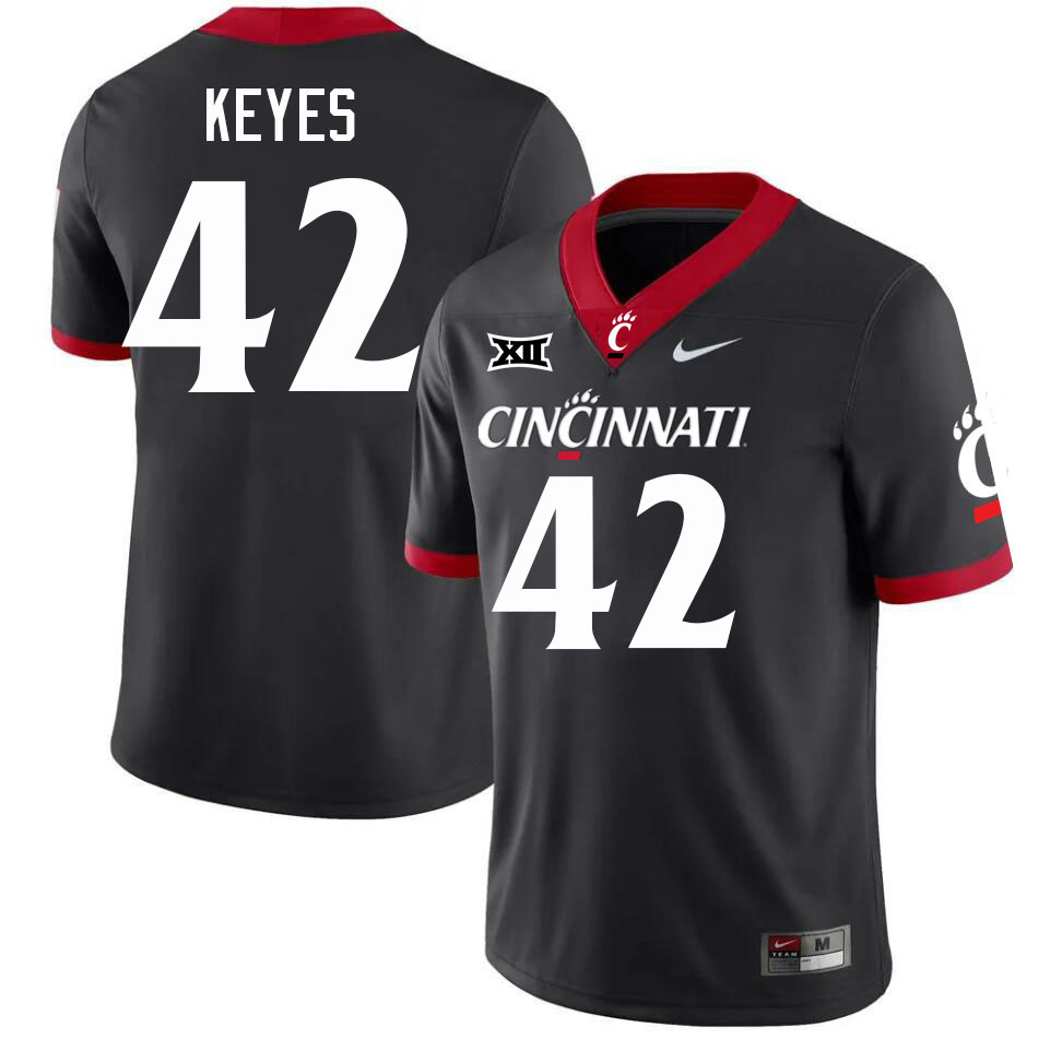 Cincinnati Bearcats #42 Connor Keyes College Football Jerseys Stitched-Black